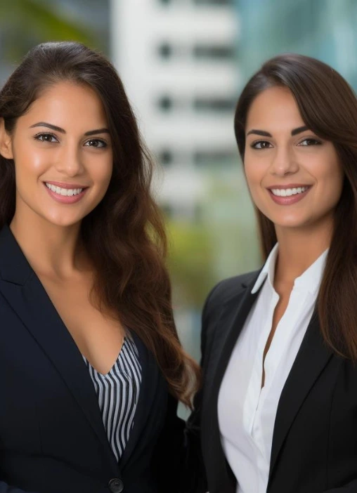 Two professional women in business attire, symbolizing a partnership at Find Businesses 4 Sale.