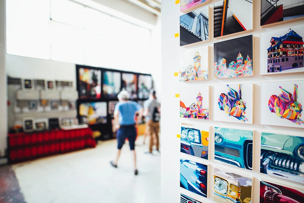 Image of an interior of one of the top art galleries for sale in Canada