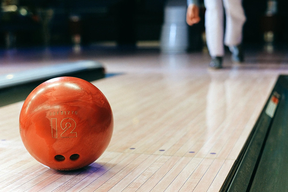 Image of a bowling ball at a bowling alley for sale in Canada
