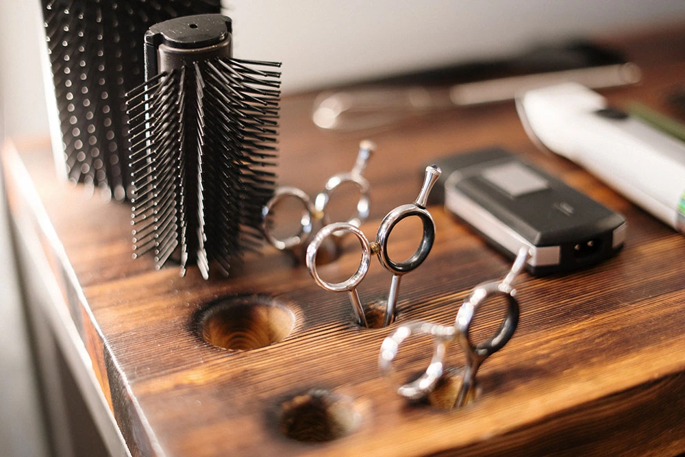 Image of hair tools at a hair salon for sale in Canada