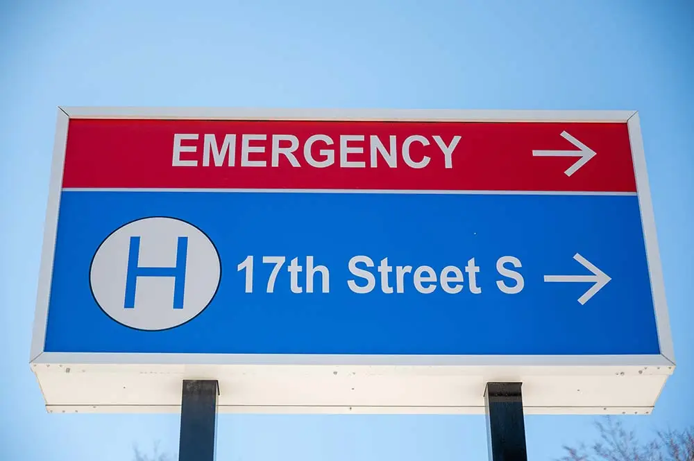 Image of an emergency sign for a medical building for sale in Canada