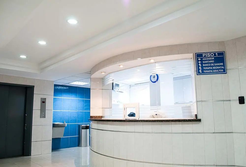 Image of a reception desk in a medical building for sale in Canada