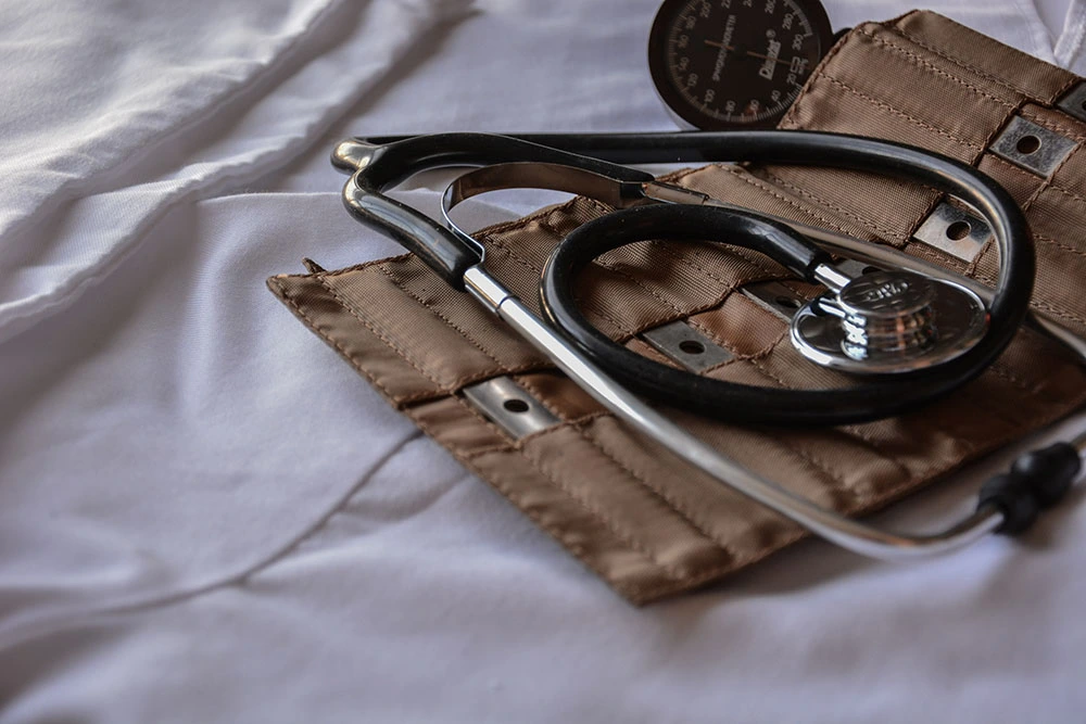 Image of a black stethoscope in a personal care business for sale in Canada