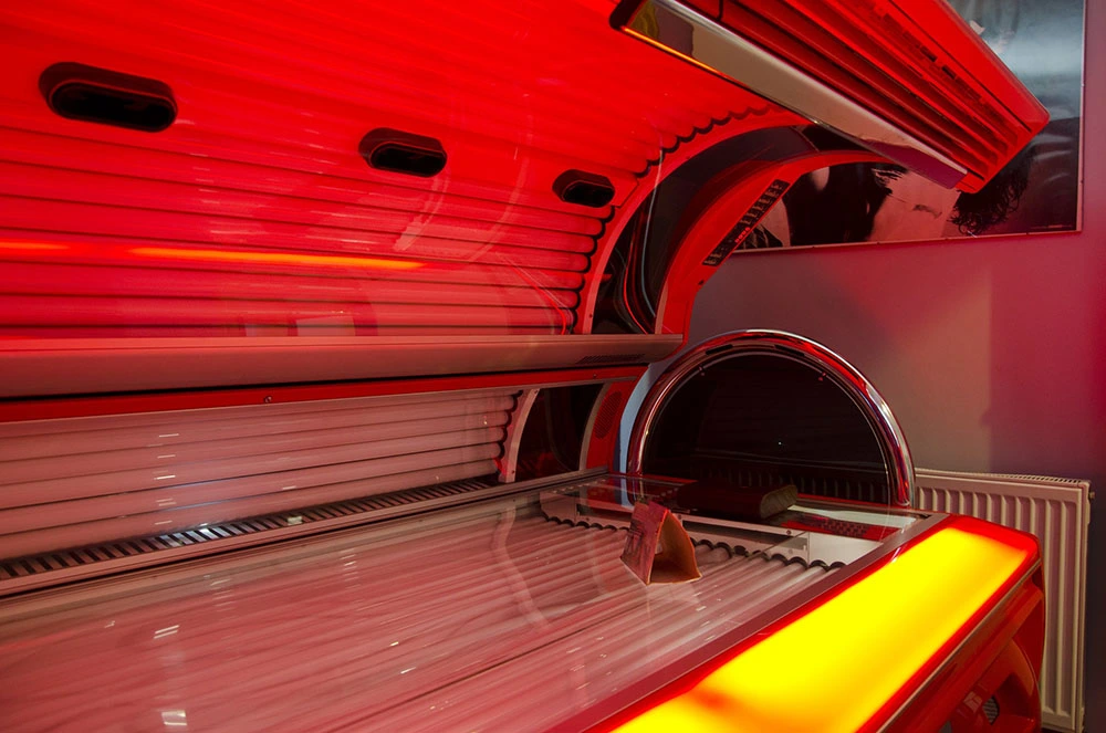 Image of a tanning bed in a tanning salon for sale in Canada